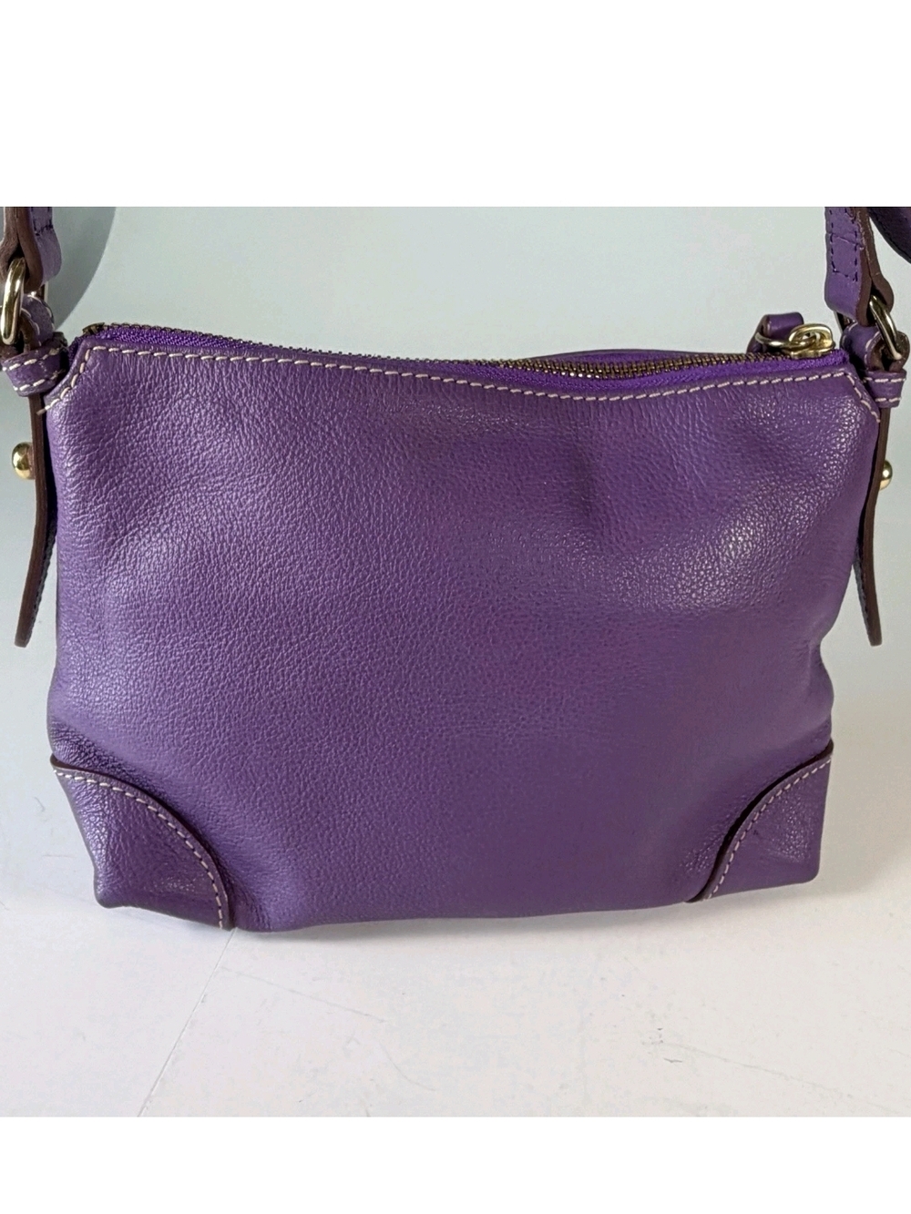 Dooney & Bourke Purple Leather Crossbody Bag - Picture 5 of 16